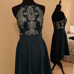 Speechless / Emerald Embellished High/Low Dress